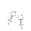 Pendientes de Clip Cruzados Europeos y Americanos Transfronterizos para Hombres, Brazaletes de Oreja Punk de Moda Hip-Hop para Mujeres, Accesorios de Alta Gama Versátiles y a la Moda
