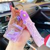 Cartón de Leche Relleno de Aceite Unicornio Botella Flotante Llavero Pareja Ins Coche Mochila Llavero Pequeño Regalo Al por Mayor