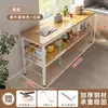 Estante de almacenamiento de cocina multifuncional, mesa de corte de pie, mesa de preparación de múltiples niveles, estante largo para microondas y utensilios de cocina