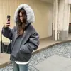 Toma Real de la Parka con Capucha y Cuello de Piel de Estilo Similar a Huang Zihongfan, Chaqueta de Plumas para Abrigo