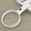 Lupa de mão plástica extra grande para uso doméstico, identificação, observação e visualização de antiguidades, 4 LEDs, duas ampliações, 6B-9
