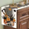 Amazon Halloween Caminero de Mesa Estampado de Lino Transfronterizo Nórdico Fiesta Festiva Decoración de Mesa de Sala de Estar Mantel Resistente al Calor