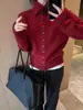 Cardigan de Lã Chique da Moda com Gola Lapela para Mulheres deste Ano, Novo Estilo Outono e Inverno, Peça de Tricô Elegante e Simples de Cor Sólida com Botões