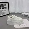 Zapatos de Plataforma Tenis Blancos de Suela Gruesa para Mujer Verano 2026 Aumentadores de Altura Tenis Casuales de Piel Genuina para Estudiantes Tenis Casuales Versátiles