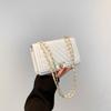 Bolso de mujer informal con cierre de hilo bordado, nueva moda de primavera 2024, bandolera de hombro sencilla, bolso cuadrado pequeño