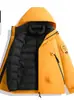 Forro de plumón de algodón Chaqueta Exterior Tres en Uno Ropa de Abrigo para Mujer Traje de Montañismo para Hombre Cortavientos Impermeable con Capucha 26 Nuevo Estilo
