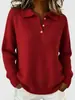 Suéter holgado de punto para otoño e invierno con cuello vuelto, camiseta de punto informal versátil con cuello en V, moda femenina transfronteriza europea y americana de Amazon