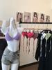 Sutiã de Amarrar no Pescoço com Tiras para Bikini para Mulheres Usar Sexy Hot Girl Verão Bojo Triângulo Camisole Sutiã com Costas Bonitas