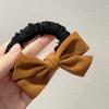 Estilo Coreano Terciopelo Coreano Elegante Retro Tela de Gamuza Cuerda para el Cabello Banda de Goma Bola con Lazo Accesorios para el Cabello Diadema para Mujeres