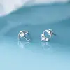 Nalan Prata de Lei S925 Exquisite Moda Coreana Estilo Ins Menina Guarda-chuva Diamante Brincos Assimétricos G3620