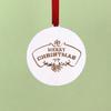 Etiqueta navideña de madera regalo redonda elevador feliz cumpleaños decoración bola de cristal pequeña etiqueta de madera colgante de joyería