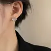 Pendientes de botón de plata de ley S925 plata plata planeta de amor de fantasía pendientes de estrella asimétricos pendientes pequeños mini en forma de corazón