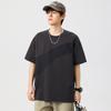 Camiseta de Manga Corta para Hombre con Diseño Bloque de Color Nuevo Color Verano 2025, Corte Holgado, Tallas Grandes, Cuello Redondo, Camiseta de Algodón Versátil de Moda