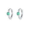 Pendientes de plata de ley S925 chapados en oro de 18 quilates, con diamantes redondos de esmeralda, pendientes de uso diario modernos y elegantes