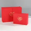 Set de cajas de regalo personalizadas en forma de corazón rojo y dorado para bodas, Día del Maestro, recuerdos de fiesta, decoración, caja de almacenamiento para regalos de Navidad