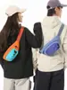 Bolsa de pecho para botella de agua con bloques de color para exteriores, mochila cruzada ligera para senderismo, montañismo, ciclismo, bolsa de almacenamiento portátil para taza de agua
