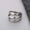 Anillo Ancho Geométrico de Tres Capas Irregular Estilo Neutro Europeo y Americano Anillo Fundido Estilo Minimalista Anillo Unisex Accesorios En Stock