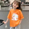 2026 Nuevo Popular Verano Niños Holgados Versátiles Tops Elegantes Algodón Puro Niñas Camiseta de Manga Corta