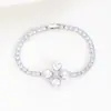 Pulsera Ajustable de Trébol de Cuatro Hojas para Transmisión en Vivo de TikTok Pulsera de Lujo Ligero Simple para Mujer Pulsera de Diamantes Ins para Mujer Regalo Pequeño