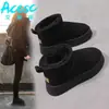 Invierno 2025 Nuevo Comercio Exterior Talla Grande Sin Cordones Forrados de Felpa Engrosados Calientes Botas de Nieve Casuales Versátiles Zapatos de Algodón para Mujer