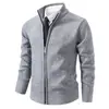 Cross2026 Outono Inverno Novo Cardigan Casual Masculino Suéter Casaco Moda Jovem Plus Veludo Malha Grossa Jaqueta