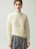 Suéter de malha de cashmere espesso com gola semi-alta, versátil e simples, para mulheres, outono e inverno, suéter macio e amigo da pele, camada base