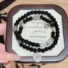Accesorios Estilo Ins Exquisitos de Aspecto Alto Apilados de Doble Capa Retro Candado de Tinta Pulsera de Perlas Glaciares