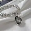 Colar com Pingente de Pedra Preciosa Irregular com Contas Europeu e Americano Pulseira Colares Personalizados com Textura Martelada à Mão Acessórios Atacado