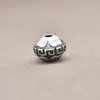 Yiluya S925 grão de prata incrustado cobre contas UFO contas soltas contas espaçadoras envelhecidas contas para pulseira DIY acessórios para pendurar
