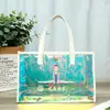 Bolsa de Mão Fantasma em PVC com Laser Pontual Sacola de Presente Transparente para Compras Bolsa de Ombro Feminina para Cosméticos com Logo Imprimível