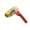 Válvula de Esfera Pneumática Pequena/Válvula de Água Nisshin Machinery Rosca Interna e Externa Rosca de 2 Pontos 1/4 Cabo Vermelho Latão Venda por Atacado