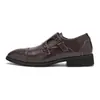 Moda Estilo Britânico Sapatos Baixos de Couro Transfronteiriços Tamanho Grande Quatro Estações Novos Sapatos de Couro Masculinos Monk Slip-On Sapatos Preguiçosos