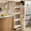 Estante de Almacenamiento de Cocina de Múltiples Niveles de Pie Cesta para Verduras Hogareña Frutas Verduras Bocadillos Almacenamiento Multifuncional con Ruedas Carrito Pequeño