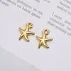 Colgante de estrella de mar dorada estilo europeo y americano, dije pequeño de la serie oceánica de aleación, materiales al por mayor para collares de cadena hechos a mano DIY