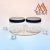 Pote reto de PET de 350ML para creme de máscara facial, creme corporal, esfoliante, pote vazio, pote de embalagem plástica cosmética de boca larga