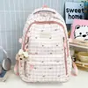 Mochila com Estampa de Xadrez e Laço Artístico para Meninas, Mochila Escolar Divertida e Doce para Alunos do 3º ao 6º Ano
