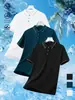 Camisa Polo Masculina de Verão Transfronteiriça Camiseta de Negócios 2025 Leve Casual Cor Sólida Xadrez Respirável Camiseta de Seda de Gelo Fresca