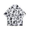 Camisa vintage plus size com estampa de flores, estilo havaiano, estilo praia, estilo porto, manga curta, para homens e mulheres