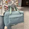Bolsa de viaje versátil de nailon simple con separación para ropa seca y húmeda, color sólido, resistente al desgaste, adecuada para natación y deportes, con compartimento para zapatos, bolsa de maternidad para mujeres embarazadas