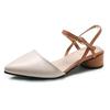 Sandálias Femininas 2020 Nova Primavera e Verão Novo Europeu e Americano Bico Fino Baotou Tira Salto Médio Salto Grosso Sapatos Dropshipping