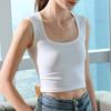 Camisola para Mujer 2025 Nueva para Mujer Tirantes Anchos Cubren los Senos Laterales Camiseta Básica Cintura Corta Chaleco Top al Por Mayor