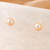 Brincos de Cristal 9mm Brincos de Pérola Natural Femininos Brincos de Ágata Vermelha Uso Diário Versátil Brincos Delicados