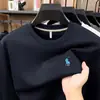 Moletom de Algodão Pesado Masculino Gola Redonda Outono 2026 Novo Casual Solto Bordado Manga Longa Camiseta Masculina Camada Base