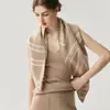 Chal de cachemira para mujer con diseño jacquard en contraste, Nuevo estilo Otoño e Invierno, Elegante y Elegante, Bufanda de doble uso cálida Tendencia