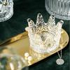 Corona de cristal estilo retro nórdico europeo Portavelas decoración decoración de escritorio Mini cenicero de cristal almacenamiento de joyas