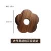Posavasos de Madera Maciza Japonesa para Flores, Individual de Madera Antiescaldante para Mesa de Comedor Doméstica, Individual de Madera de Nogal Negro, Tapete Aislante, Posavasos para Taza de Té