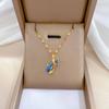 [Acero de titanio] Collar elegante para mujer, cadena de acero con microincrustaciones de cobre, color simple, elegante y elegante, cadena para clavícula.