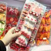 Nuevo Lindo Manzana Roja Cuadros Lazo Cereza Gato Kt Oso Dibujo Animado Pinza para el Cabello de Niños Pinza Lateral para el Cabello de Niña
