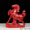 Adornos de Caballo Rojo de Cerámica Par de Reclutamiento Mascota Beicai Inauguración Casa Nueva Sala de Estar Oficina Hogar Adornos