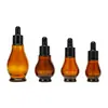 Frasco de Óleo Essencial Marrom Tipo Cabaça Única 20ml 30ml Frasco Spray 100ml Frasco conta-gotas 10ml Frasco Dispensador de Vidro 50ml